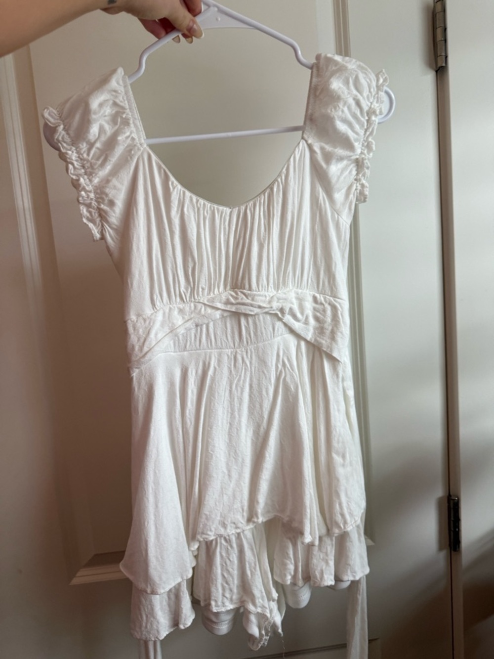 Altar'd State White Ruffled Babydoll Dress